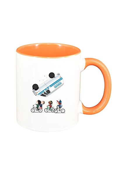 INOVATIX Εξατομικευμένη λευκή κούπα, Stranger Things, πορτοκαλί εσωτερικό, D1...