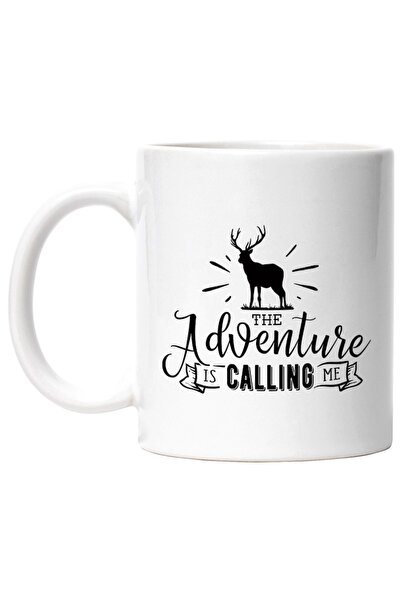 INOVATIX Εξατομικευμένη λευκή κούπα, ένα ελάφι και το μήνυμα "Η περιπέτεια με...