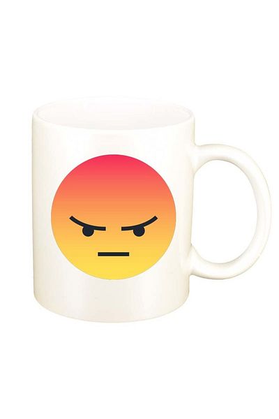 INOVATIX Cana alba personalizata, Emoji Angry, D29, INOVATIX®. 330ml