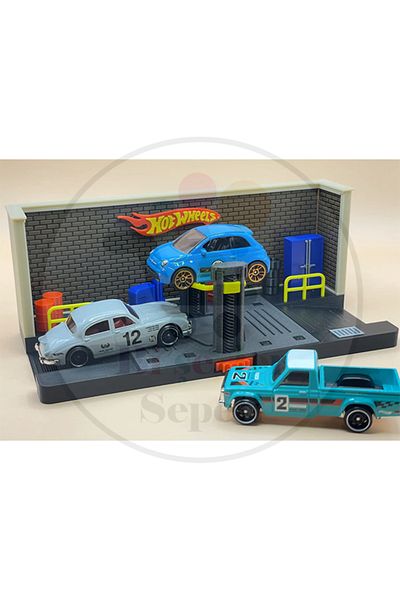 Bi'şeyler Sepeti 1:64 Adjustable Lift Garage Diorama Garage Parking Diecast - Car Not Included.
