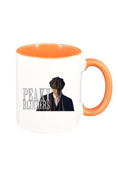 INOVATIX Cana alba personalizata, Peaky Blinders, interior portocaliu, D1309, INOVATIX®. 330ml