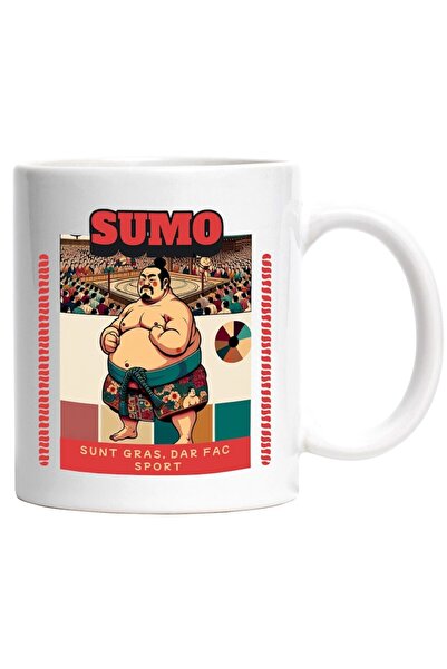 INOVATIX Cana alba personalizata, Sportiv sumo japonia mesaj sunt gras, INOVA...