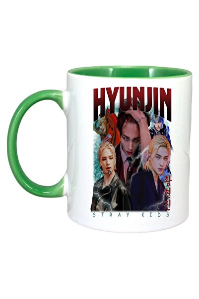 INOVATIX Cana Alba Personalizata, Formatia/trupa Hyunjun, Maner Si Interior Verde, ®. 330ml