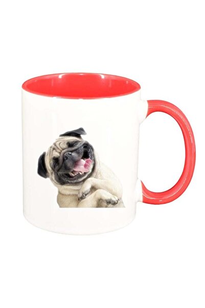 INOVATIX Εξατομικευμένη λευκή κούπα, Σκύλος, κόκκινο εσωτερικό, D94, INOVATIX...