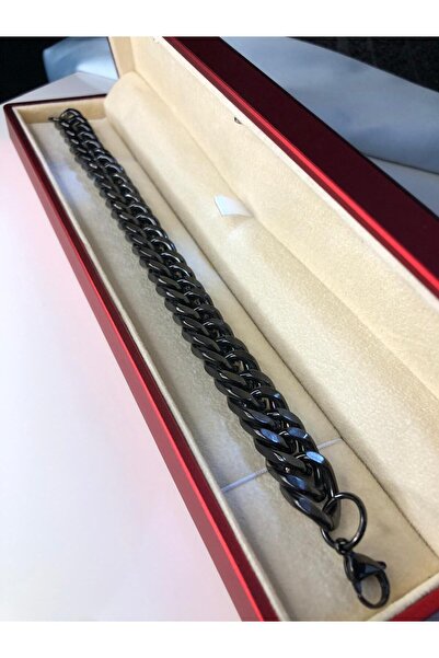 GWOMA سوار رجالي من الفولاذ السميك باللون الأسود • سوار في صندوق مضيء للحبيب ...