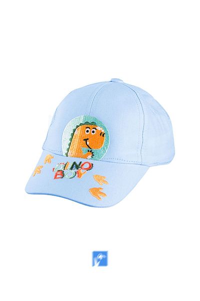 Kardelen Butik Denizli 100% Cotton Dinosaur Embroidered Hat for Babies (0-18 Months) (Size 44-46 cm)