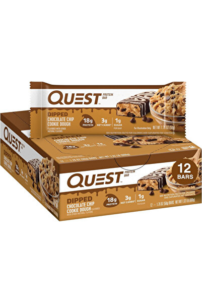 Quest بار بروتين، 60 غرام، عجينة كوكيز رقائق الشوكولاتة، عبوة من 12 قطعة