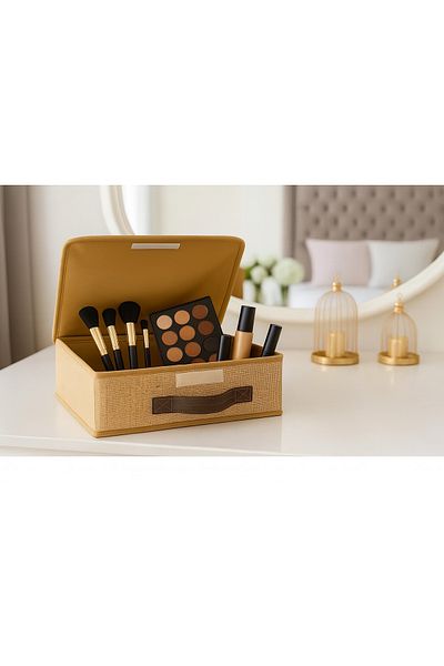 aydev home collection Natural Jute Lid Cabinet Drawer Inside Jewelry Makeup Laundry Folding Storage Box Organizer 30X23X11 C