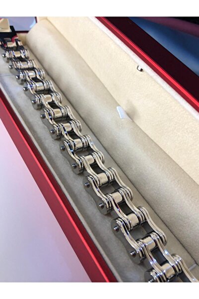vogutima jewelery&silver by timuçin mavili Motorcycle Chain Bracelet Colossal Model • for Lover in Light Box • for Wife • Steel Bracelet for Dad