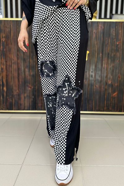 GÖKSEL Damali Paper Printed Pants Large Size