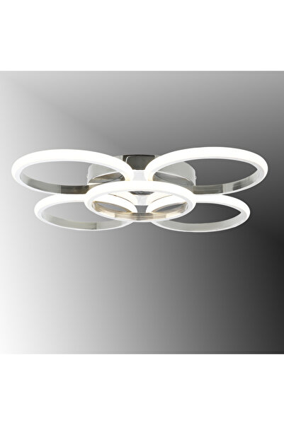 TT AYDINLATMA TT304-4+1-KR-3RENKIŞIK YUVARLAK TT Aydınlatma 3 RENK IŞIK MODÜLLÜ Krom Kaplama 5 li Led Avize