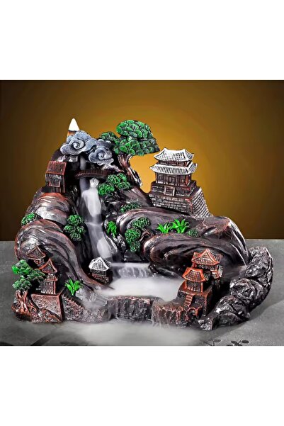 Show Art Hediyelik Köy Evi Mistik Dağ GeriAkış Şelale Tütsülük (24x16.5 cm)