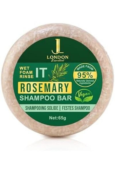 JAN LONDON JL Rosemary Shampoo Bar 65g | 95% Natural, Hair Growth & Scalp Care, Eco & Cruelty-Free for Men & Wo