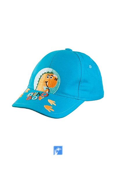 Kardelen Butik Denizli 100% Cotton Dinosaur Embroidered Hat for Babies (0-18 Months) (Size 44-46 cm)
