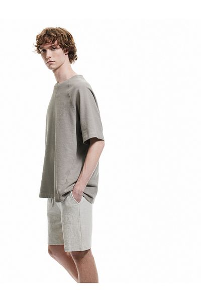 Koton New Season Jacquard Bermuda Shorts with Pocket Detail and Lace-Up Waist