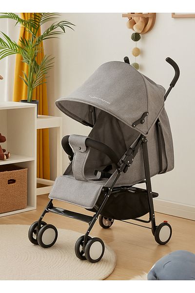 Cady One Foldable stroller with oversized canopy, comfortable handle, safety belt and storage basket