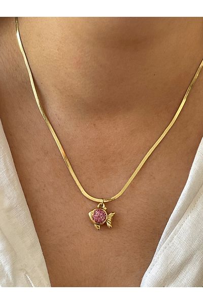 Rupen Kraft 316 Lsurgical Steel Special Design Colorful Fish Stainless Tarnish Steel Necklace