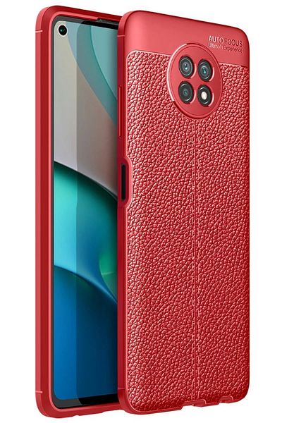 CepteToptan غطاء حماية اتوماتيك فوكس لهاتف Xiaomi Redmi Note 9 5G - أحمر - MKİ2346-9404