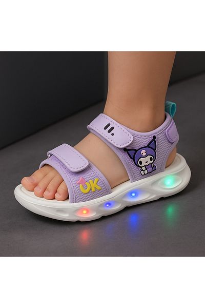 JOJO KIDS Light-up kuromi sandals for girls, velcro and very light sandals, flexible sandals.