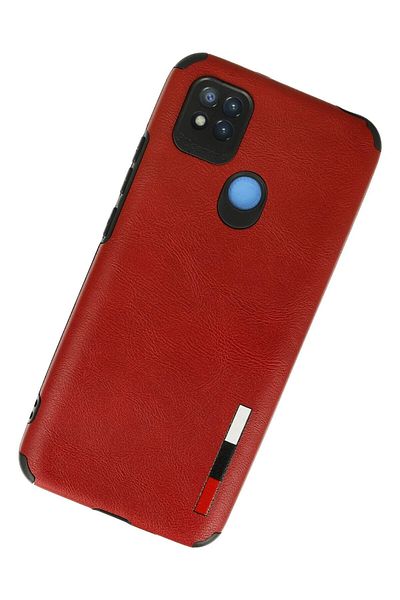 CepteToptan حافظة هاتف Xiaomi Redmi 9C حلقة جلد سيليكون - أحمر - MKİ7891-6880