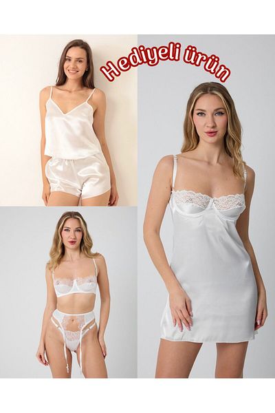 Secret Love Satin Nightgown 3-Piece Dowry Package