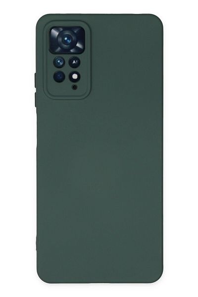 CepteToptan حافظة هاتف Xiaomi Redmi Note 11 Pro مصنوعة من السيليكون المخملي الداخلي - أخضر داكن - MKİ6024-3374