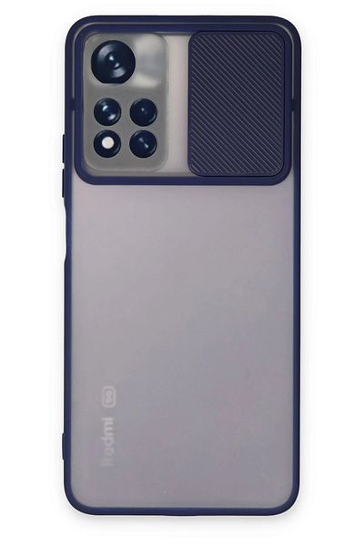 CepteToptan حافظة هاتف Xiaomi Redmi Note 11T مصنوعة من السيليكون المنزلق للكاميرا - أزرق داكن - MKİ6977-8856