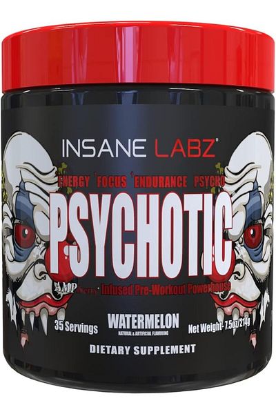 insane labz Psychotic, Infused Pre Workout, 214g, Watermelon, 35 Servings