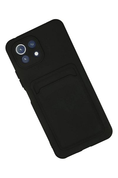 CepteToptan حافظة هاتف Xiaomi Mi 11 من السيليكون مع بطاقة عمل كلفن - أسود - MKİ5584-9292