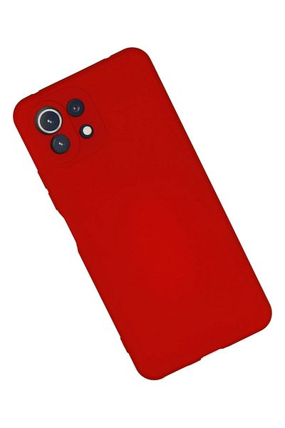 CepteToptan حافظة هاتف Xiaomi MI 11 Lite من السيليكون المخملي الداخلي - أحمر - MKİ6094-8209