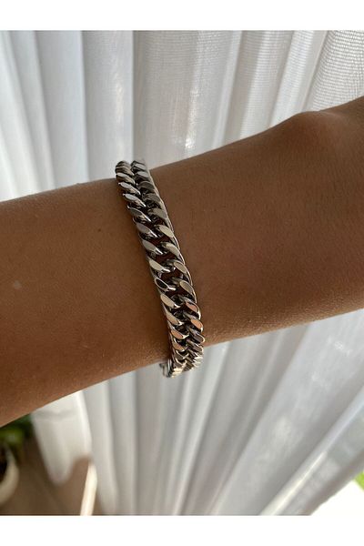 marsel aksesuar Xuping Silver Thick Tight Chain Bracelet