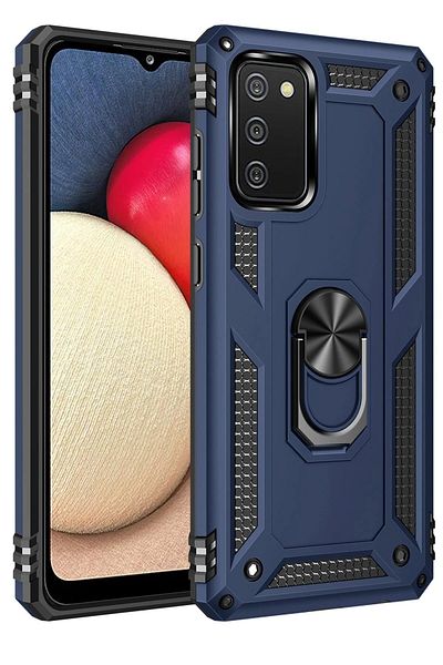 CepteToptan حافظة سامسونج جالاكسي A02S غطاء سيليكون مع حلقة صوفيا - أزرق داكن - MKİ6872-5398