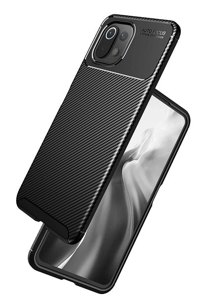 CepteToptan حافظة هاتف Xiaomi MI 11 Lite غطاء كربون بتركيز تلقائي - أزرق داكن - MKİ5819-1813