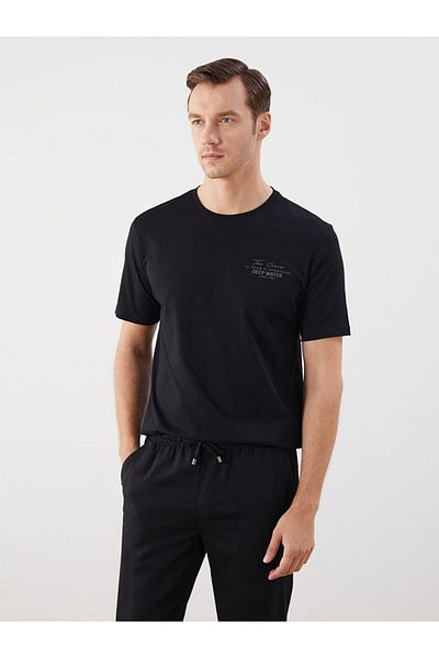 LC Waikiki New Season Crew Neck εμπριμέ χτενισμένο βαμβακερό ανδρικό Tisort - S5QT84Z8