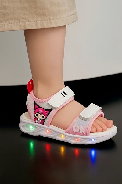 JOJO KIDS Light-up kuromi sandals for girls, velcro and very light sandals, flexible sandals.