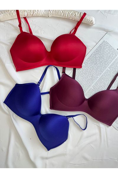 ROZENİN LINGERIE Lotus Unpadded Underwire Gatherer Economic Package Set of 3 Bras