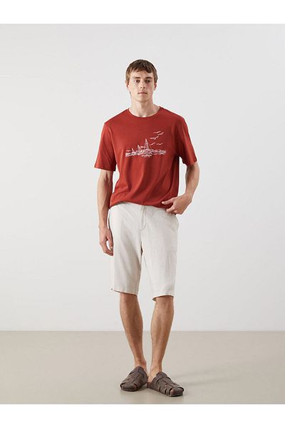 LC Waikiki New Season Crew Neck Printed Combed Cotton Men's T-Shirt - S5R657Z8