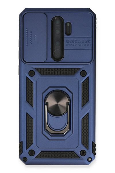 CepteToptan حافظة هاتف Xiaomi Redmi Note 8 Pro من السيليكون مع حلقة عدسة Pars - أزرق داكن - MKİ5041-2801