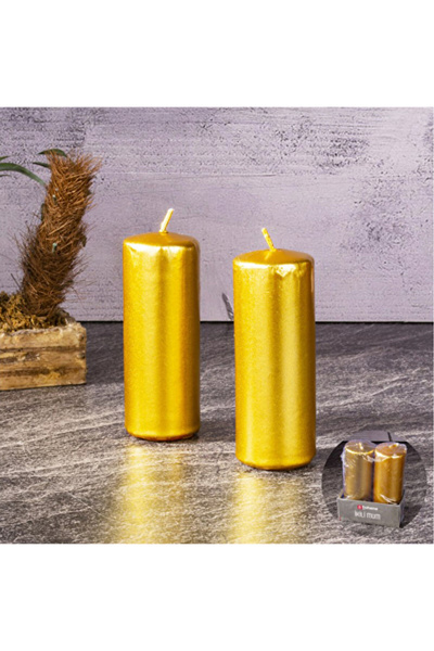Tohana 4 قطع شموع ذهبية من توهانا، عبوتان 10×4 سم