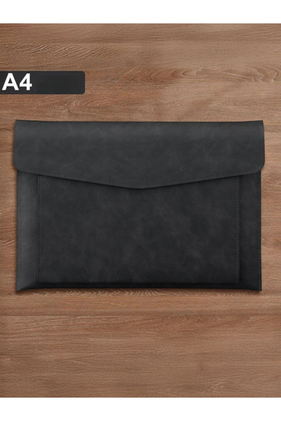 ÇANTA Pu Leather Notebook Size 33.7X23.5 cm Women Men Black Laptop Size Mac11 Protective Case 13.3 Inch