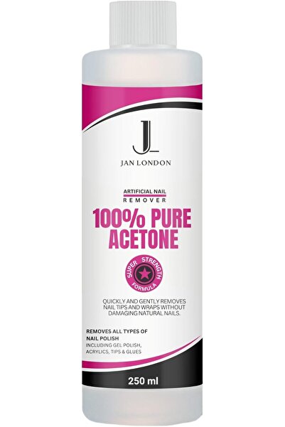 JAN LONDON أسيتون JL نقي ١٠٠٪، ٢٥٠ مل | مزيل طلاء أظافر احترافي للجل والأكريليك والورنيش