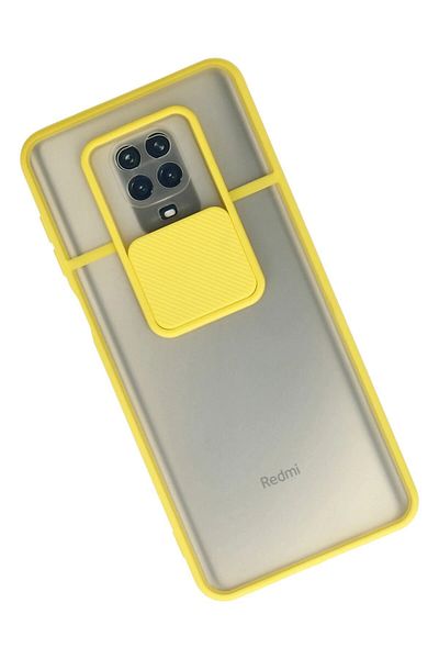 CepteToptan حافظة هاتف Xiaomi Redmi Note 9 Pro مصنوعة من السيليكون المنزلق للكاميرا - أصفر - MKİ2063-2882
