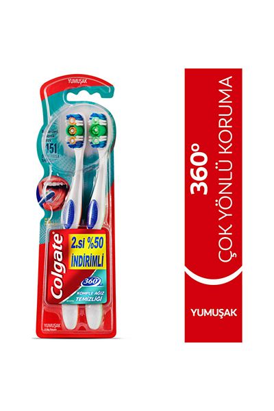 Colgate Toothbrush 360 Complete Oral Cleaning Soft 1+1