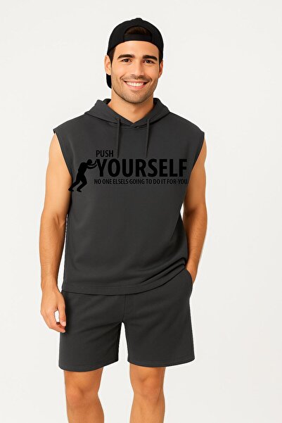 LAYORA Men'S- Printed Sports Singlet - Shorts Set 2-Pack Large Size Cotton