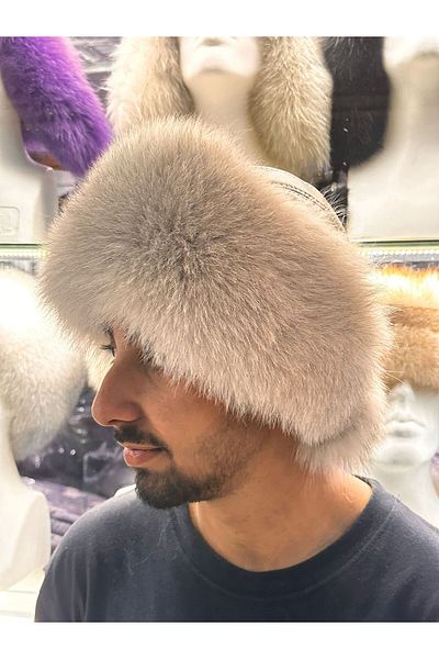 hoaryage Special Production Genuine Mink Fur Hat, Mink Fur Hat