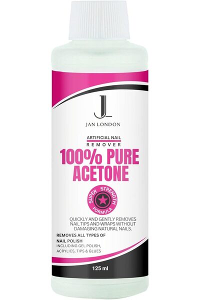 JAN LONDON أسيتون JL نقي ١٠٠٪، ١٢٥ مل | مزيل طلاء أظافر احترافي للجل والأكريل...