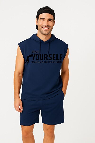 LAYORA Men'S- Printed Sports Singlet - Shorts Set 2-Pack Large Size Cotton