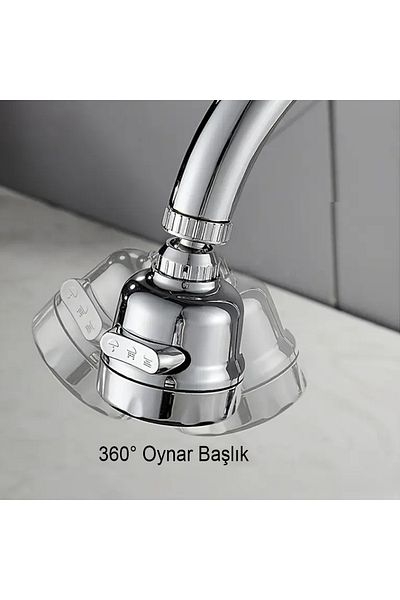 Monte Lua 3 Function Kitchen Sink Head, 360 Degree Rotating, Saving, Faucet Head, Chrome,
