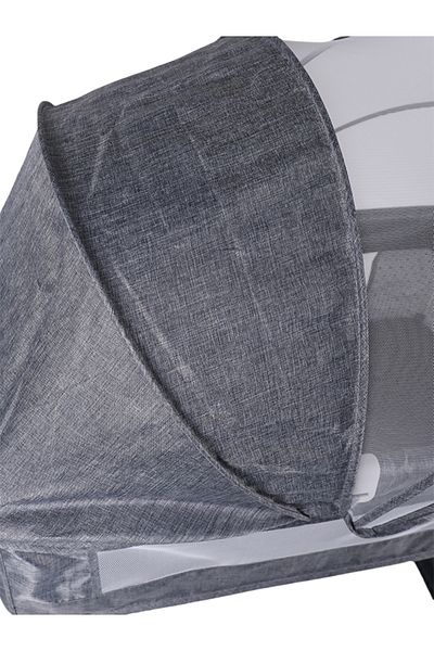 KIKIBEBE 3-in-1 Baby Bedside Crib with Storage & Mosquito Net (Light Grey)