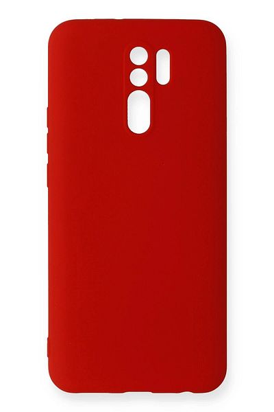 CepteToptan حافظة هاتف Xiaomi Redmi 9 مصنوعة من السيليكون المخملي الداخلي - أحمر - MKİ6534-5575